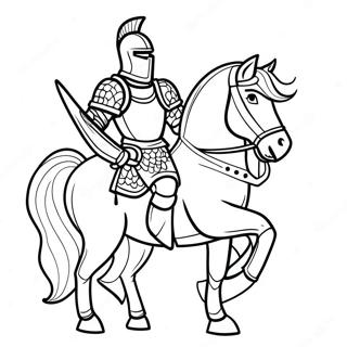Tapferer Ritter in Rüstung Ausmalbild | Ritter Ausmalbild
