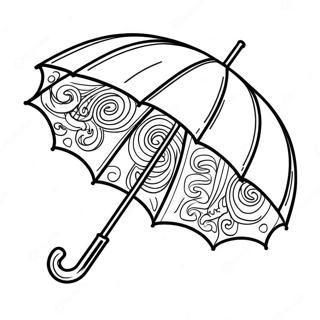 Buntes Regenschirm Ausmalbild | Regenschirm Ausmalbild