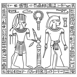 Hieroglyphen des alten Ägypten Ausmalbild | Altes Ägypten Ausmalbild
