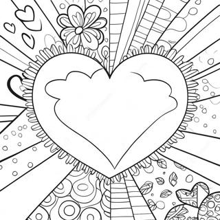Buntes Romero Britto Herz Ausmalbild | Romero Britto Ausmalbild