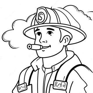 Abenteuerlicher Feuerwehrmann Ausmalbild | Karriere Ausmalbild
