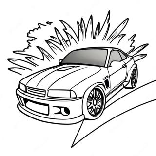 Sportliches JDM Auto Ausmalbild | JDM Auto Ausmalbild