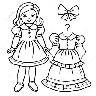 Vintage Papierpuppe Ausmalbild | Papierpuppe Ausmalbild