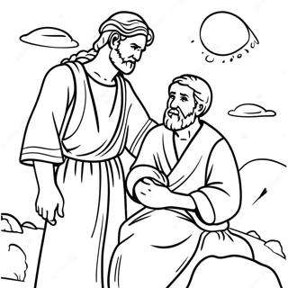 Abraham und Isaak Ausmalbild | Abraham und Isaak Ausmalbild