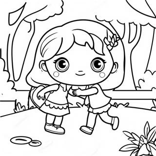 Polly Pocket Abenteuer im Park Ausmalbild | Polly Pocket Ausmalbild