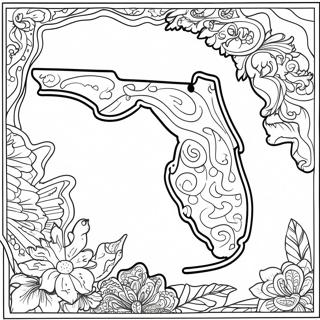 Umriss des Bundesstaates Florida Ausmalbild | Florida Ausmalbild