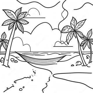Sonniger Strand von Florida Ausmalbild | Florida Ausmalbild