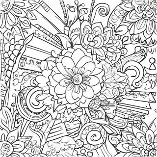 Buntes Papel Picado Banner Ausmalbild | Papel Picado Ausmalbild