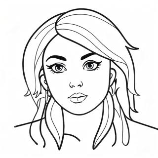 Ice Spice mit bunten Haaren Ausmalbild | Eis Gewürz Ausmalbild