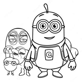 Ausmalbild von Minions mit Gru | Gru Ausmalbild