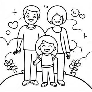 Ausmalbild von glücklicher Familienleben | Seiten des Lebens Ausmalbild