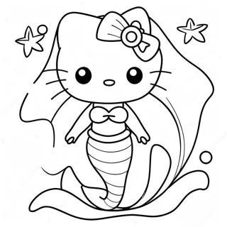 Hello Kitty Meerjungfrau Ausmalbild | Hallo Kitty Meerjungfrau Ausmalbild
