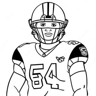 Lamar Jackson im Spieluniform Ausmalbild | Lamar Jackson Ausmalbild