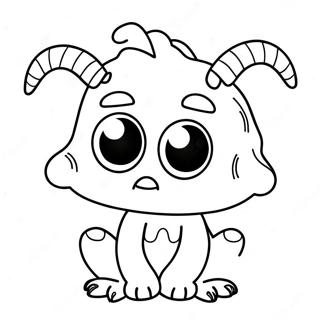 Süßes Monster mit großen Augen Ausmalbild | Monster Ausmalbild