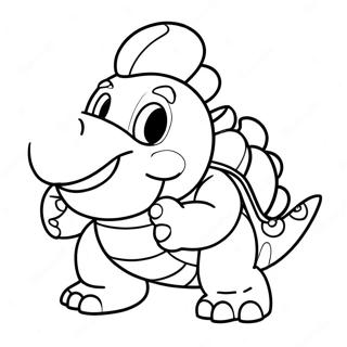 Bowser Jr mit buntem Panzer Ausmalbild | Bowser Jr Ausmalbild