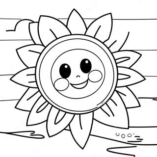 Helle Sonne scheint Ausmalbild | Sonniger Tag Ausmalbild