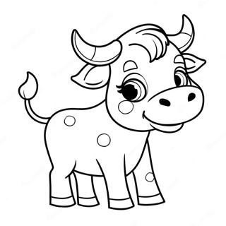 Niedlicher Cartoon Stier Ausmalbild | Stier Ausmalbild