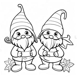 Weihnachtsgnome Ausmalbild | Weihnachtswichtel Ausmalbild