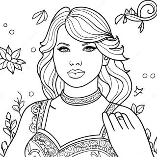 Fesselnde Taylor Swift im Folklore Ausmalbild | Taylor Swift Folklore Ausmalbild