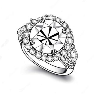 Funkelnder Diamantring Ausmalbild | Schmuck Ausmalbild
