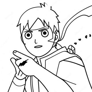 Boruto in Aktion Ausmalbild | Boruto Ausmalbild