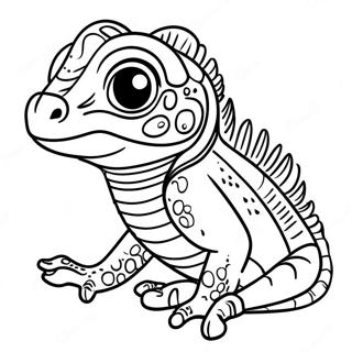 Niedliche Baby Iguana Ausmalbild | Leguan Ausmalbild