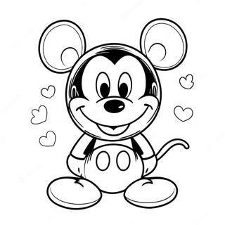 Mickey Mouse Valentinstag Ausmalbild | Mickey Mouse Valentinstag Ausmalbild