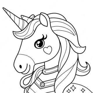 Magisches Einhorn Mädchen mit funkelndem Horn Ausmalbild | Einhorn Mädchen Ausmalbild