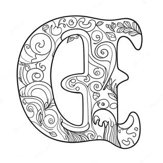 Verspielter Buchstabe P Ausmalbild | Buchstabe P Ausmalbild