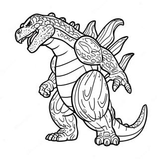 Godzilla brüllt heftig Ausmalbild | Godzilla 2021 Ausmalbild