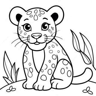 Verspieltes Leopardenbaby Ausmalbild | Leopard Ausmalbild