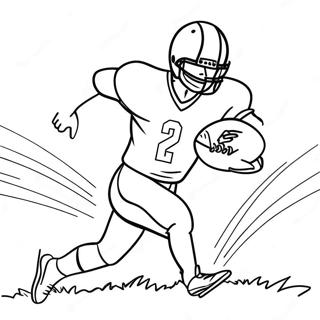 Footballspieler läuft Ausmalbild | NFL Ausmalbild