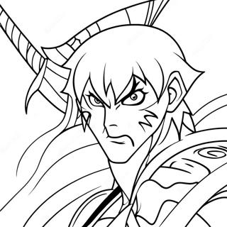 Ichigo Kurosaki im Kampf Ausmalbild | Bleach Ausmalbild