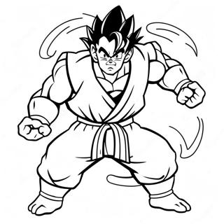 Gohan Bestie in Aktion Ausmalbild | Gohan Bestie Ausmalbild