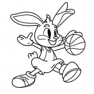 Lola Bunny beim Basketballspielen Ausmalbild | Lola Hase Ausmalbild