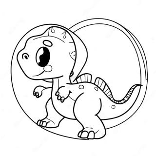 Dinosaurier Valentinstag Herz Ausmalbild | Dinosaurier Valentinstag Ausmalbild