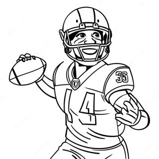 Stefon Diggs fängt einen Football Ausmalbild | Stefon Diggs Ausmalbild