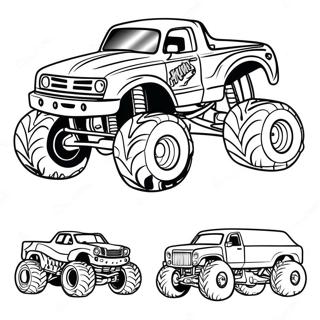 Bunte Monster Jam Trucks Ausmalbild | Monster Jam Ausmalbild