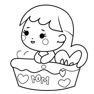 Süßes Ich liebe Mama Ausmalbild | Ich liebe Mama Ausmalbild