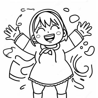 Himiko Toga mit verrücktem Lächeln Ausmalbild | Himiko Toga Ausmalbild