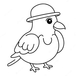 Lustige Taube mit einem Hut Ausmalbild | Mo Willems Taube Ausmalbild