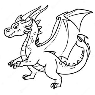 Majestätischer Eisdrache fliegendes Ausmalbild | Eisdrache Ausmalbild