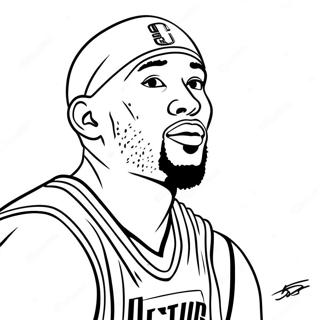Bunter NBA-Basketballspieler Ausmalbild | NBA-Team-Logo Ausmalbild