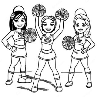 49ers Cheerleader Ausmalbild | 49ers Ausmalbild