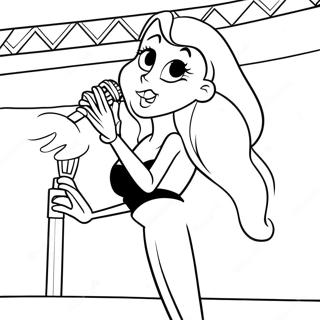 Jessica Rabbit, die auf der Bühne singt Ausmalbild | Jessica Rabbit Ausmalbild