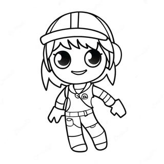 Abenteuerliches Roblox Mädchen Ausmalbild | Roblox für Mädchen Ausmalbild