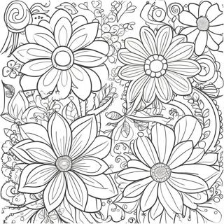 Vintage Blumenmuster Ausmalbild | Vintage Ausmalbild