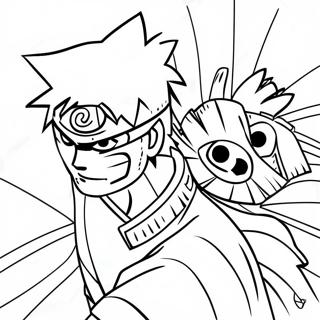 Obito im Kampf gegen Kakashi Ausmalbild | Obito Ausmalbild