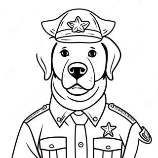 Stellvertretender Labrador in Uniform Ausmalbild | Sheriff Labrador Ausmalbild