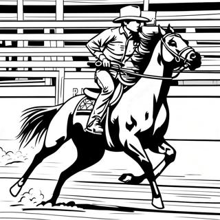 Schnelle Barrel Racing Action Ausmalbild | Fassrennen Ausmalbild
